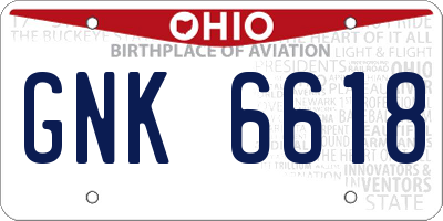 OH license plate GNK6618