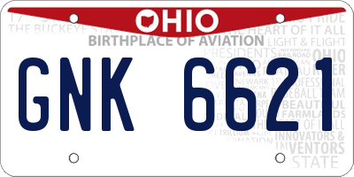 OH license plate GNK6621