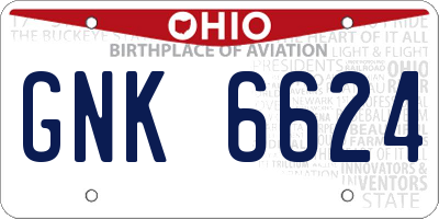 OH license plate GNK6624