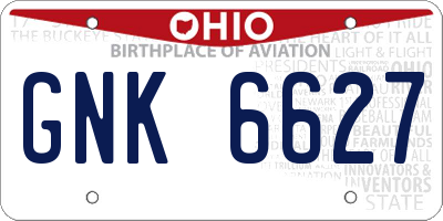 OH license plate GNK6627