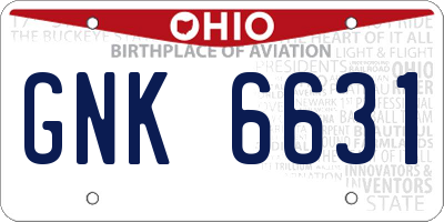 OH license plate GNK6631