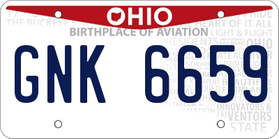 OH license plate GNK6659