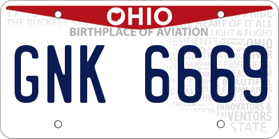 OH license plate GNK6669