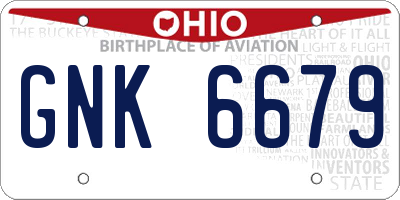 OH license plate GNK6679