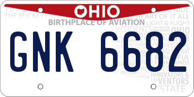 OH license plate GNK6682