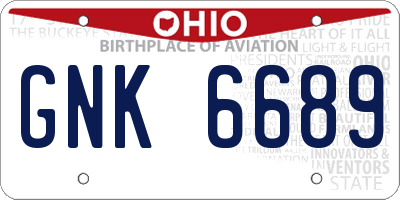 OH license plate GNK6689