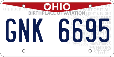 OH license plate GNK6695