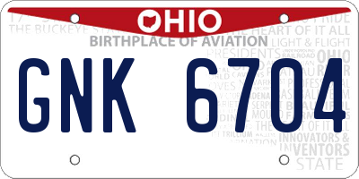 OH license plate GNK6704