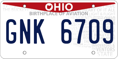 OH license plate GNK6709