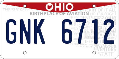 OH license plate GNK6712