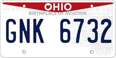 OH license plate GNK6732