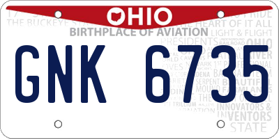 OH license plate GNK6735