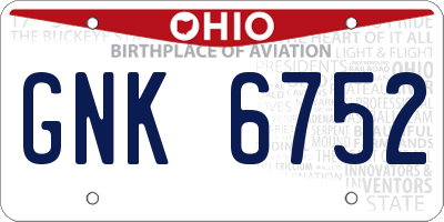 OH license plate GNK6752