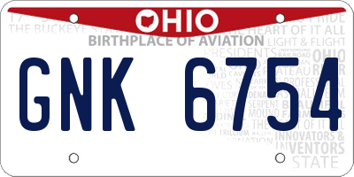 OH license plate GNK6754