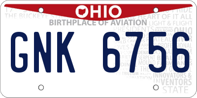 OH license plate GNK6756