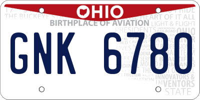 OH license plate GNK6780