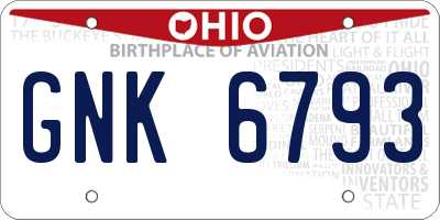 OH license plate GNK6793