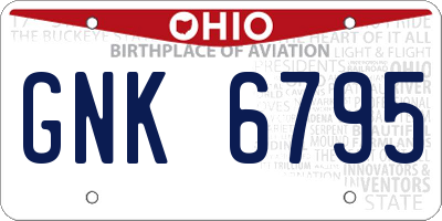 OH license plate GNK6795