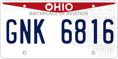 OH license plate GNK6816