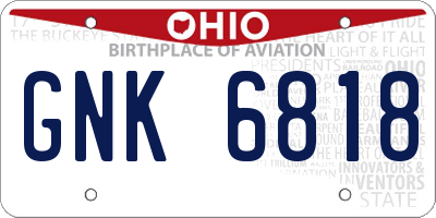 OH license plate GNK6818