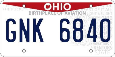 OH license plate GNK6840