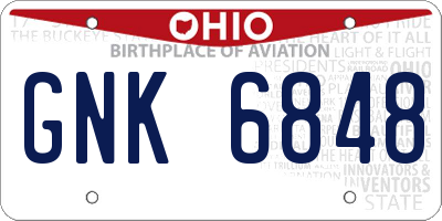 OH license plate GNK6848