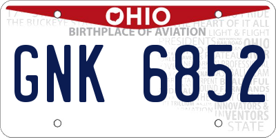 OH license plate GNK6852