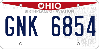 OH license plate GNK6854