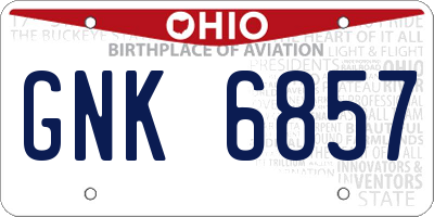 OH license plate GNK6857