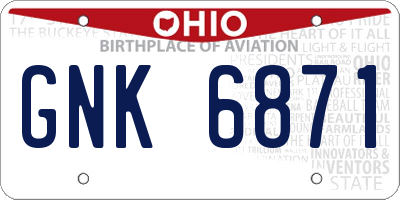 OH license plate GNK6871