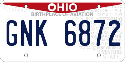 OH license plate GNK6872