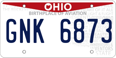 OH license plate GNK6873