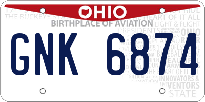 OH license plate GNK6874