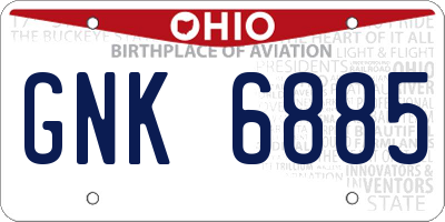 OH license plate GNK6885