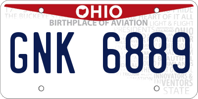 OH license plate GNK6889
