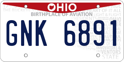 OH license plate GNK6891