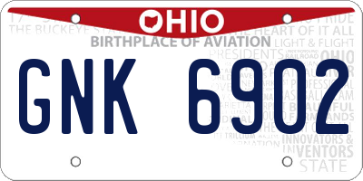 OH license plate GNK6902