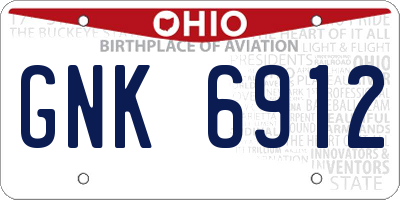 OH license plate GNK6912