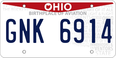 OH license plate GNK6914