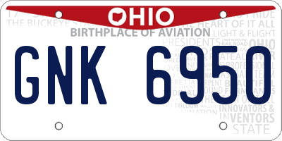 OH license plate GNK6950