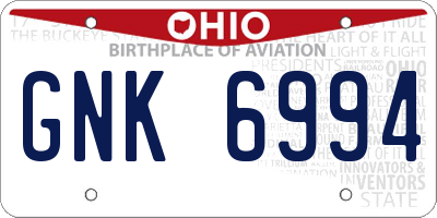 OH license plate GNK6994