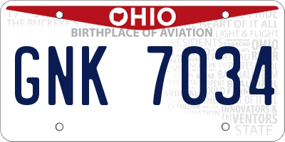 OH license plate GNK7034