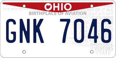 OH license plate GNK7046