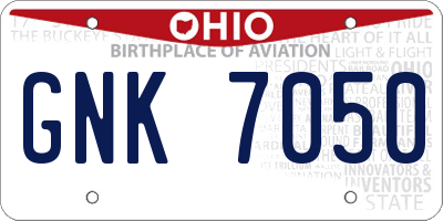 OH license plate GNK7050