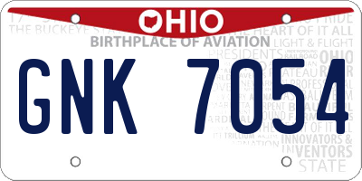 OH license plate GNK7054