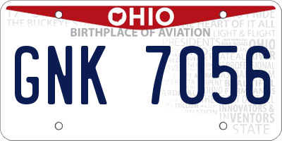 OH license plate GNK7056
