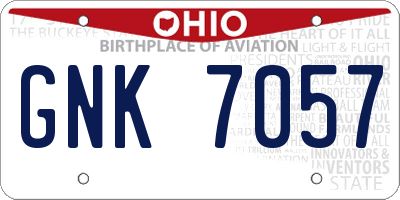 OH license plate GNK7057