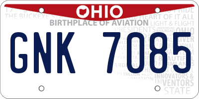 OH license plate GNK7085