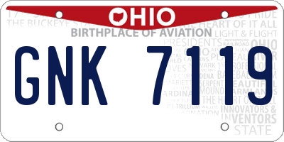 OH license plate GNK7119