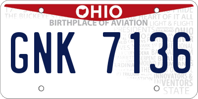 OH license plate GNK7136